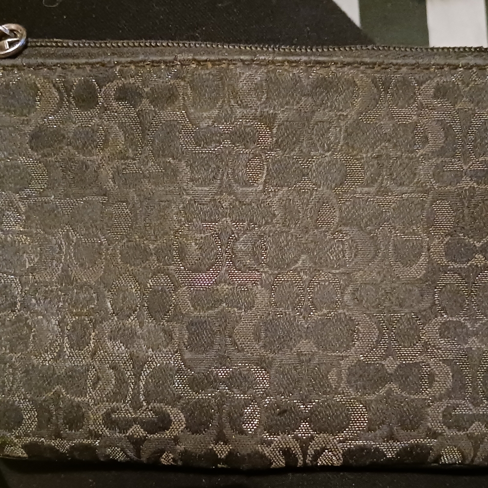 Black Floral Patterned Clutch with Textured Finish